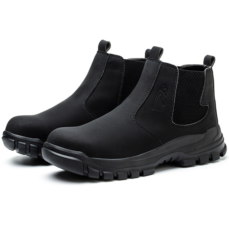 SAOLA Scarpe industriali di protezione di sicurezza uomo punta in acciaio stivali da lavoro impermeabili antiscivolo