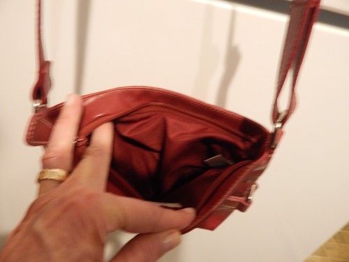 Nine West, cross body/shoulder bag, red pvc - Picture 5 of 5
