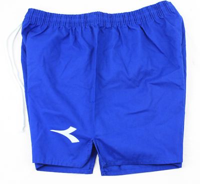 Short De Football Vintage Diadora Années 90 – Bleu Royal Rayé Nylon – Taille L – Taille élastique Avec Cordon
