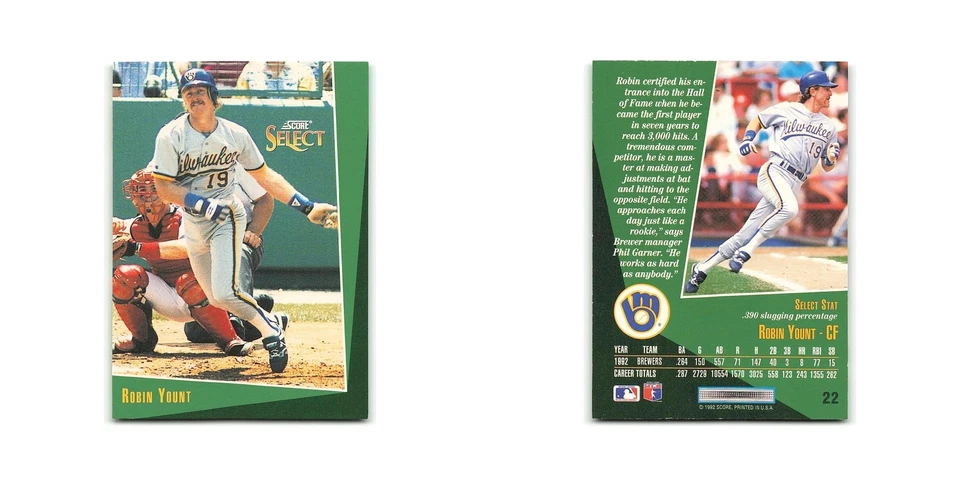 Robin Yount 1993 Score Select #22 Milwaukee Brewers Baseball Card NM - Image 3 of 3