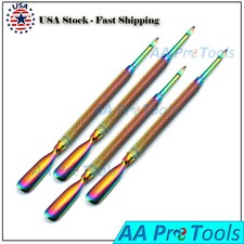 4 Stainless Steel Multi-Color Nail Art Manicure Cuticle Spoon Pusher Remover