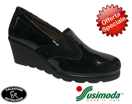 SUSIMODA SCARPE DONNA n.36 LINEA COMODA MOCASSINI ZEPPA CAMOSCIO-VERNICE  8723/77 | eBay