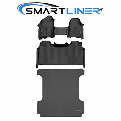 SMARTLINER Custom Fit Floor Mats Truck Bed Liner 2019-2024 Dodge Ram 1500