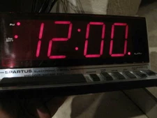 Vintage 1970s Spartus Digital Alarm Clock High Tech Model 1150 Jumbo Numbers 