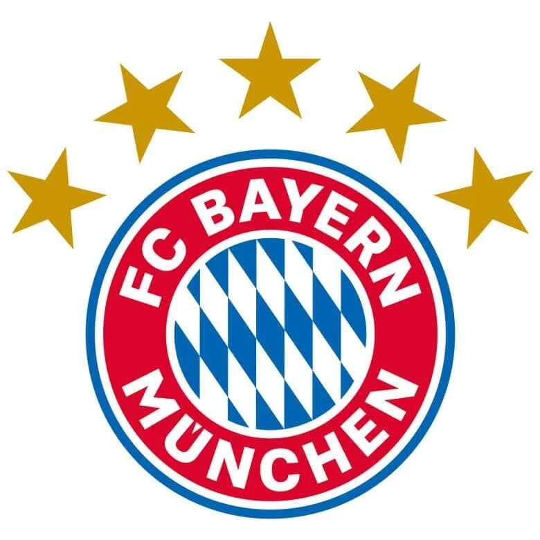 Wandtattoo FC Bayern München Logo 5 STERNE FCB ROT Offizielles Lizenzprodukt