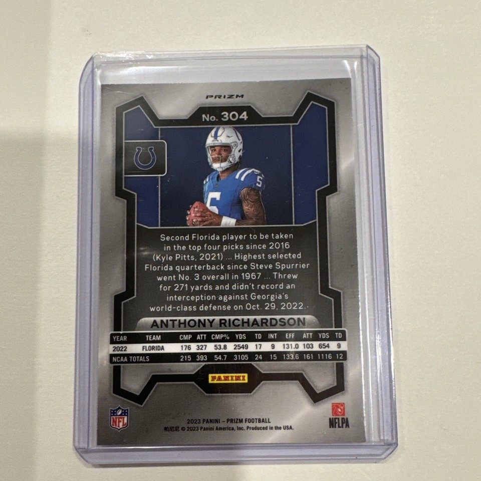 2023 Panini Prizm Rookie Variation Silver Prizm 304 Anthony Richardson (RC) eBay