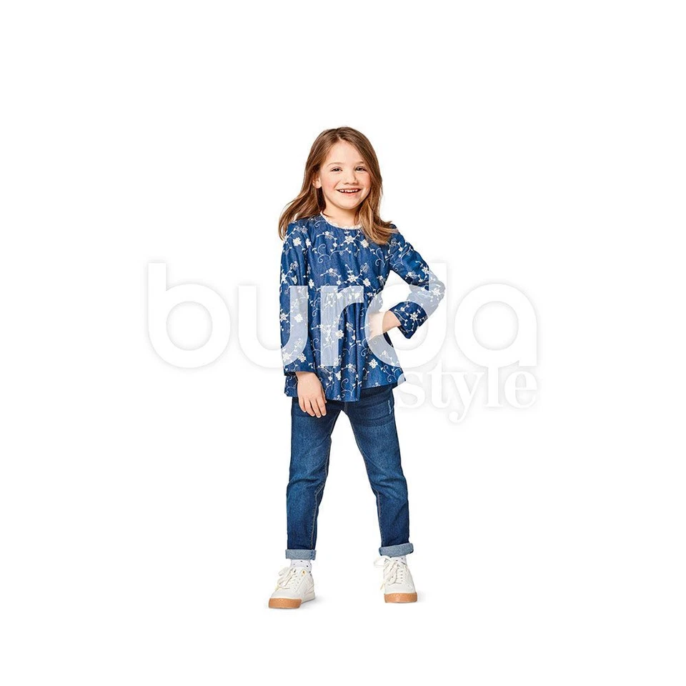 BURDA KIDS 9350 Mädchen Kleid & Top Schnittmuster Alter 2-7 Easy - Bild 4 von 4