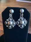 Navajo Artist Artie Yellowhorse Sterling Silver 4 Leaf Clover Flower Earrings — photo 8