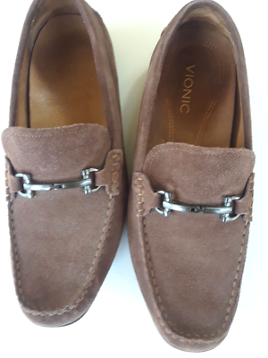 Vionic Men\'s Brown Leather Slip-On Loafers — Classic Chestnut Vionic Men main image 3