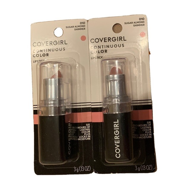 (2) CoverGirl Continuous Color Lipstick, Sugar Almond [010], 0.13 oz eBay