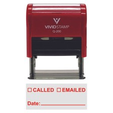 Called Emailed With Date Line Self-Inking Office Rubber Stamp