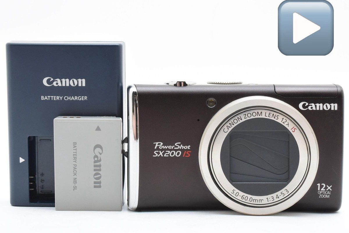 良品 Canon PowerShot SX200 IS 元箱付き LL3737 Top Mint] Canon PowerShot SX200 IS Black Digital Camera Eng