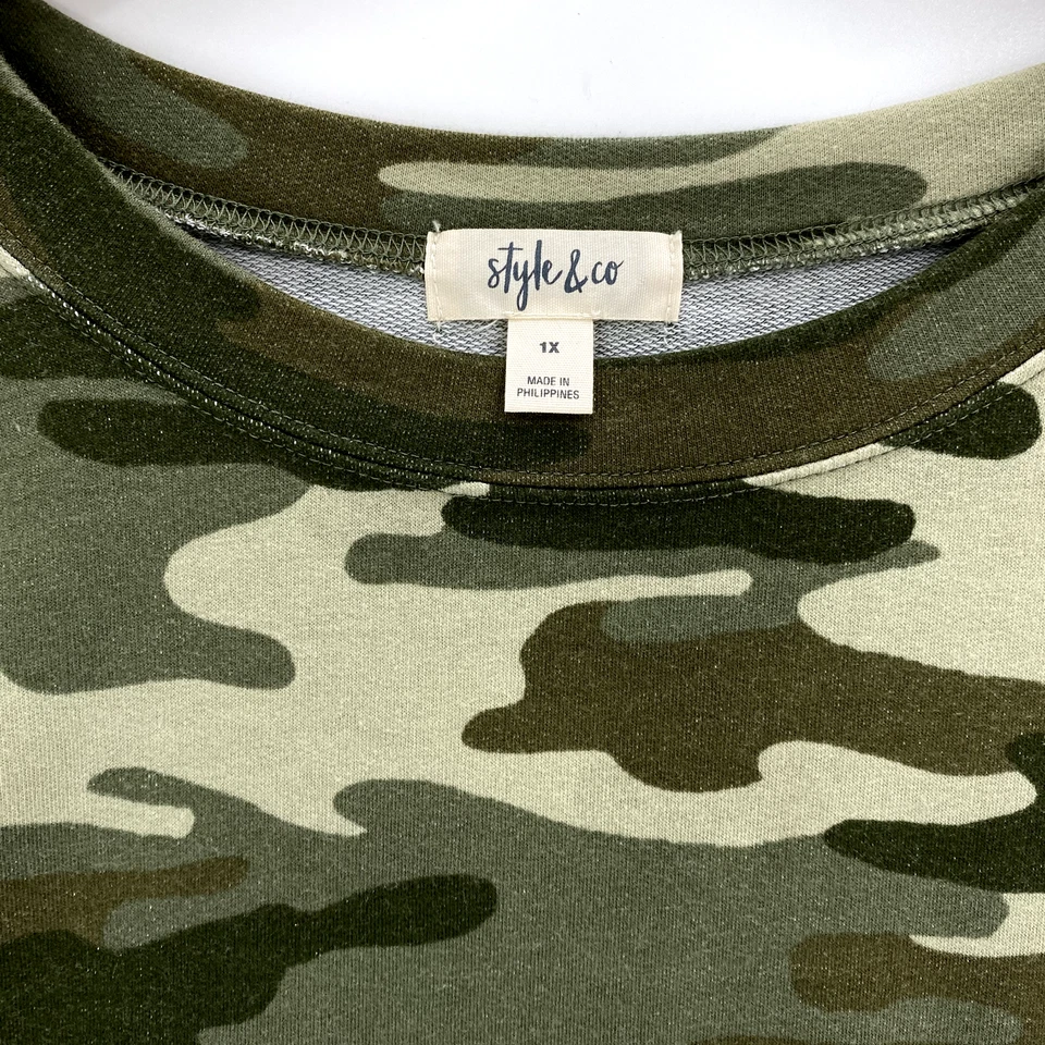 Sudadera deportiva para mujer Style Co 1X camuflaje atletismo patriota caza rancho Foto 3 de 4