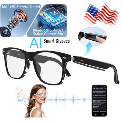 AI Smart Glasses Bluetooth Call Voice Assistant Music Translator For Men&Women