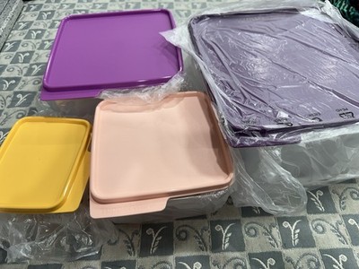 NEW Tupperware Keep Tabs KeepTabs Nesting Container 2/5/10.5/19 Cup Set4 Purple