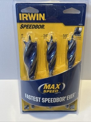 IRWIN Tools SPEEDBOR Max Speed Wood Drill Bit Set, 3-Piece, 1 set 3041003