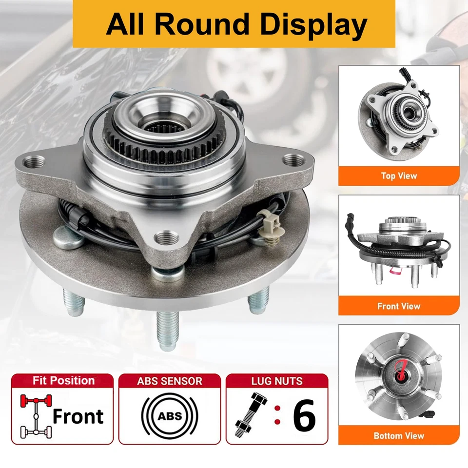Pair (2) 4WD Front Wheel Hubs Bearing 515046 for 2004 2005 Ford F-150 Heritage - Image 3 of 4