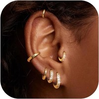 Creolen Silber 925 18K Vergoldet Hypoallergen FüR Damen 8-12Mm Ohrringe Set