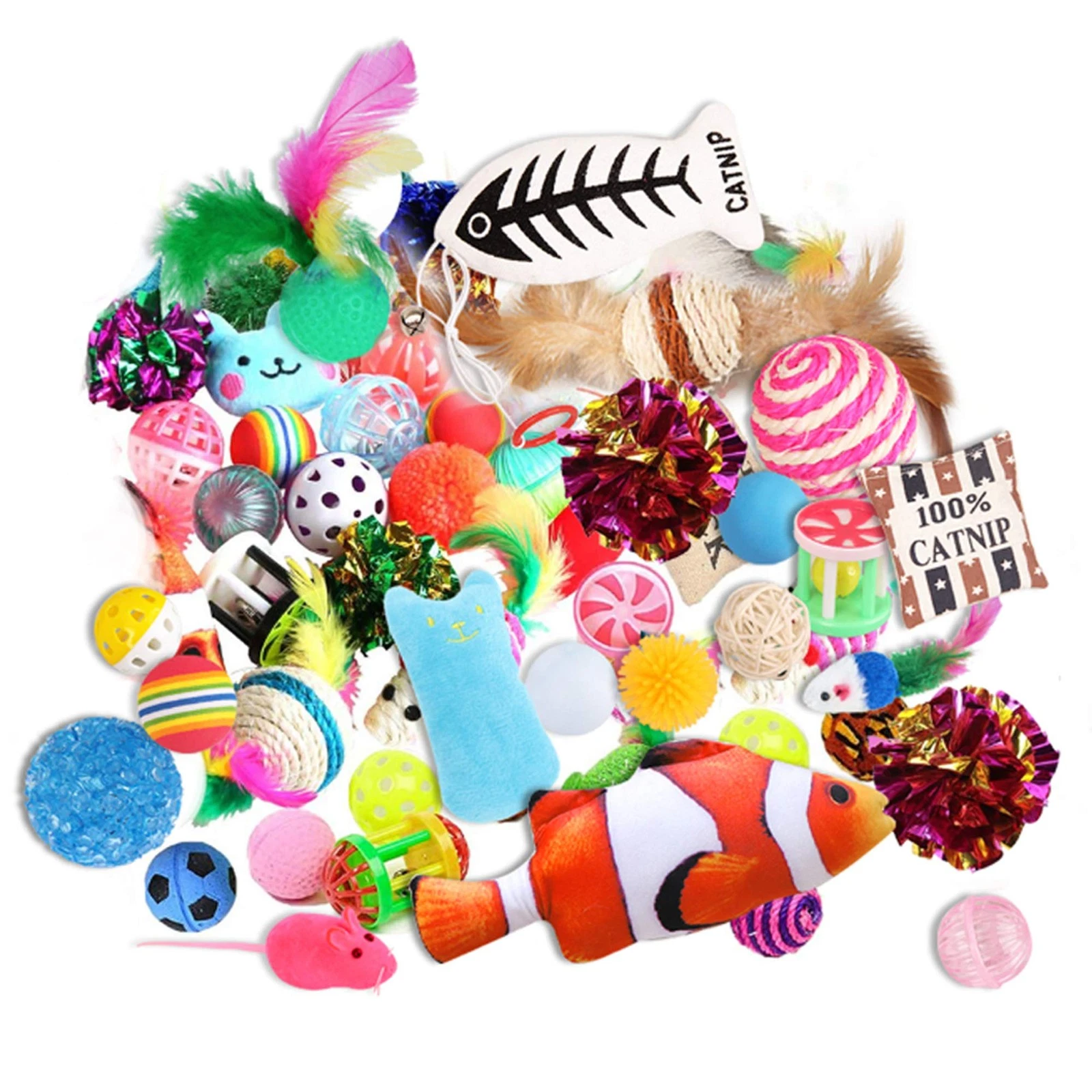 Cat Toys Variety Pack for Kitty 20 Pieces,Variety Cat Toy Set Including Cat F...