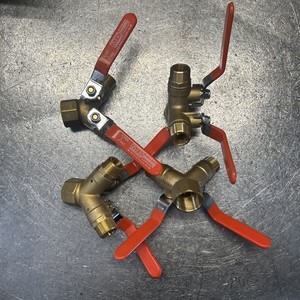 QUANTITY 4 of  1" X 3/4" Fnpt X Mnpt X Mnpt Brass Ball Valve 3-Way, G-Mtad-7510