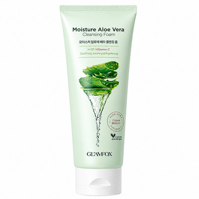 GLAMFOX Moisture Aloe Vera Cleansing Foam with Vitamin C Face Wash 150g 5.29oz