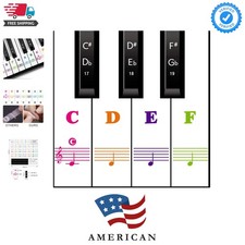 Removable Piano Sticker Labels Piano Keyboard Stickers for Beginners, Reusa...