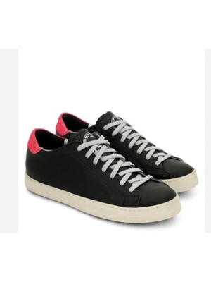 P448 Mens Black Perforated Padded F22 John Round Toe Leather Sneakers Shoes 43