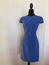 Alice + Olivia Hollis Cobalt Blue Black Lace Cap Sleeves Sheath Dress Size 8 NWT