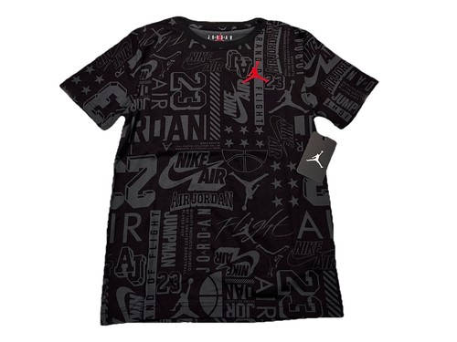 NWT NIKE AIR JORDAN BOY'S 2 PC SET BLACK SHORT SLEEVE & RED MESH SHORTS L 12-13 - Picture 2 of 4
