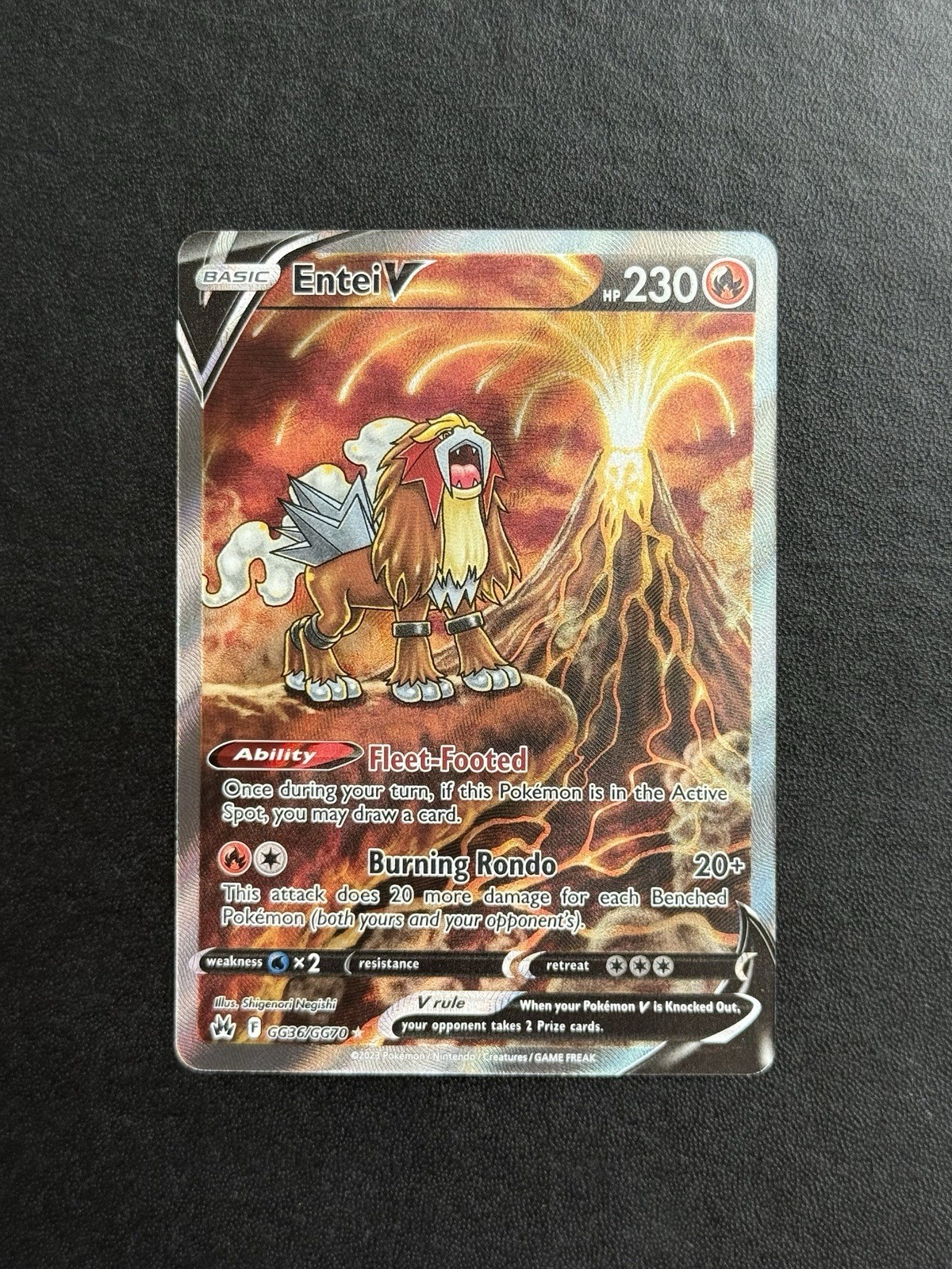 Pokémon TCG Crown Zenith Entei v Full Art Card GG36/GG70