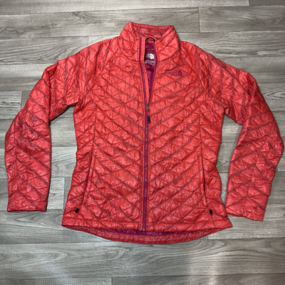 TNF North Face Womens MED Pink Thermoball Jacket Puffer Bubble Coat