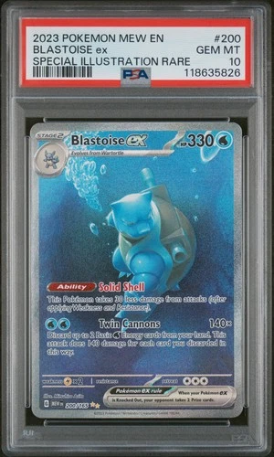 2023 POKEMON MEW EN-151 SPECIAL ILLUSTRATION RARE #200 BLASTOISE EX PSA 10