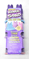 Kinetic Sand Shimmer 3 Pack 12 oz Assorted Colors Stackable Sandcastle Molds