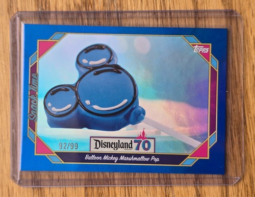 2025 TOPPS DISNEYLAND 70TH BALLOON MICKEY MARSHMALLOW POP #117 BLUE FOIL SP #/99