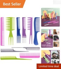 10-Piece Professional Styling Comb Set - Versatile Colorful for All Hair Types