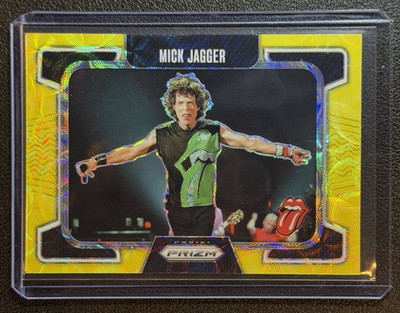 2025 Panini Prizm The Rolling Stones Mick Jagger Yellow Scope Prizm /199 #94