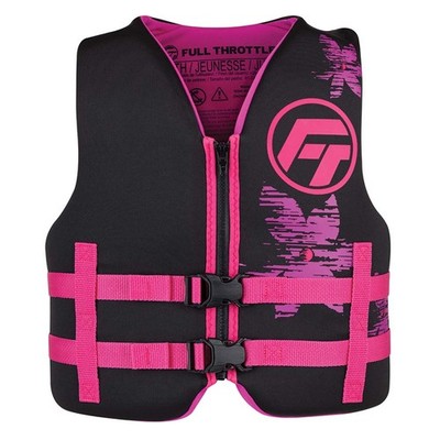 Kent 142100-105-002-22 Full Throttle Rapid-Dry Life Vest, Youth, Pink