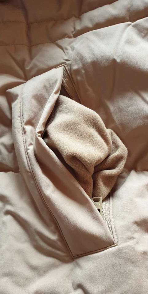 Daunenjacke Damen Lands' End Gr.52/54 beige hoher Kragen Zwei-Wege-Zipper Neu - Bild 3 von 4