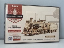 ROKR Locomotive Prime Steam Express MC501 Wooden 3D Model Building Kit 1:80 NEW