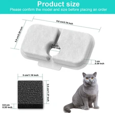 48-Pack Cat Water Fountain Filter Repalcement for PETLIBRO Dockstream Filtration