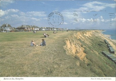 Barton-on-Sea Hampshire Küstenansicht Postkarte John Hinde 1971 verschickt
