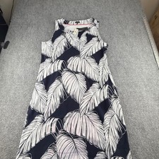 Talbots XL Navy White Tropical Palm Leaf Sleeveless Shift Dress NWT 39605464