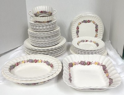 OLD Copeland Spode Rose Briar Basket Weave Rim