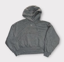 Nike Sweatshirt Womens XS Gray Long Sleeve Pullover Cropped Oversized Hooded