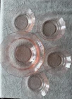 PINK DEPRESSION GLASS SERVING BOWL  ETCHED FLOWERS & SCALLOPED EDGES, 4 DESSERT