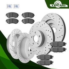 Front Rear Disc Rotors Ceramic Brake Pads Kit For Subaru Forester Impreza Legacy