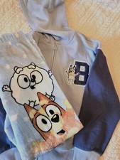 Bluey 2-Piece Fleece Zip Hoodie  Pants Set Blue/Navy M 7/8 Bluey