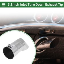 3.1" ID Inlet T304 Stainless Steel Turn Down Exhaust Tip 9.1" Long Silver Tone