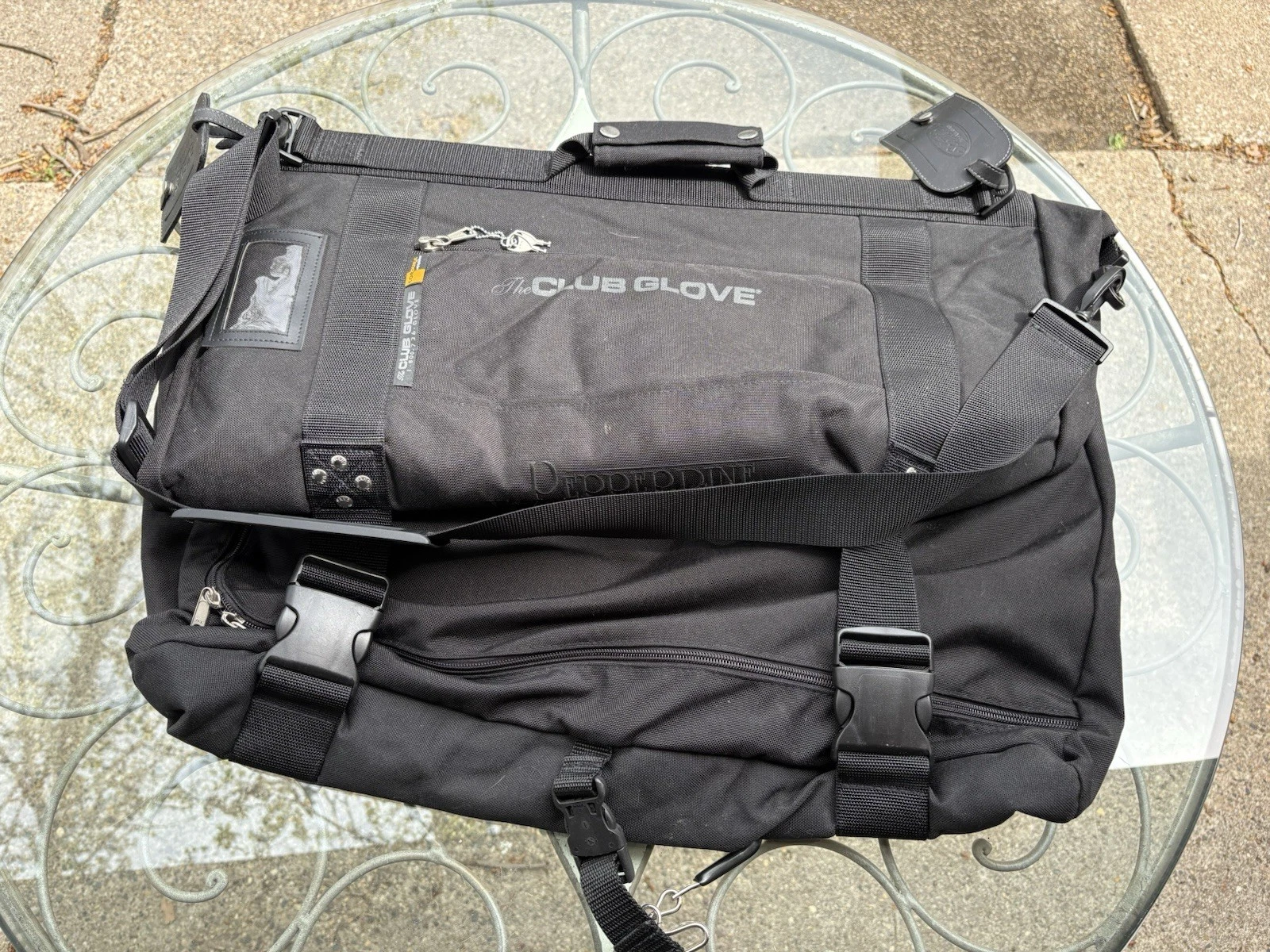 Club Glove Dual Fold Suit Garment Bag Travel Carrier Golf Clothing Black RARE