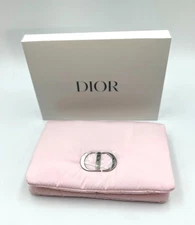 New!  Dior  Cosmetic  Puffy  Makeup Zipper Bag  Clutch  ~ Pink